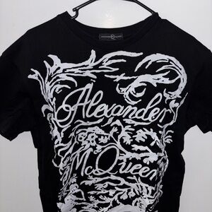 Black Tee with White Graphic